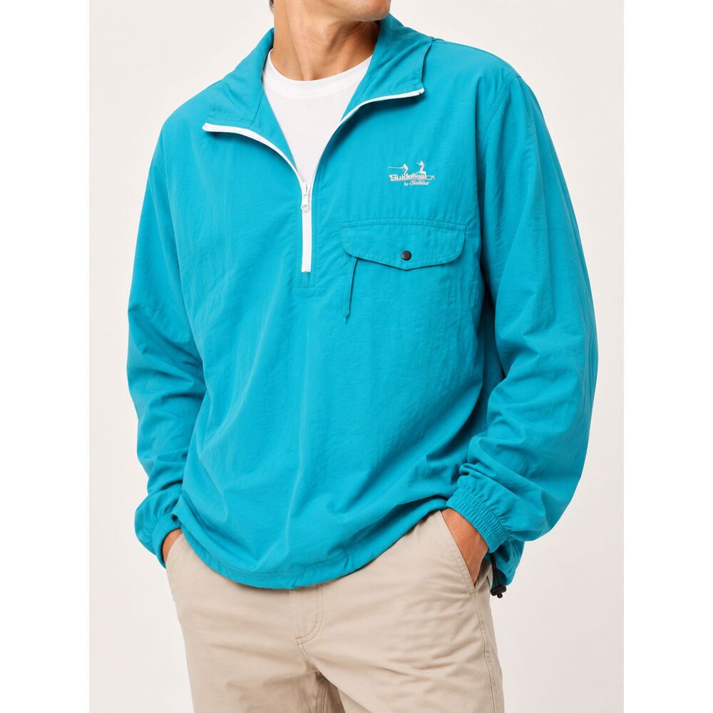 Vintage 90s Cabelas Guidewear Supplex Nylon Teal Pullover Windbreaker Jacket L